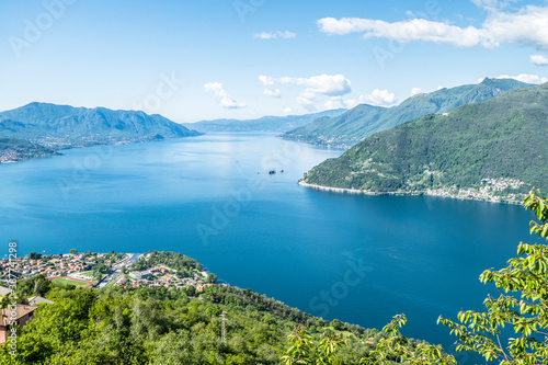 Large aerial view of the Lake Maggiore