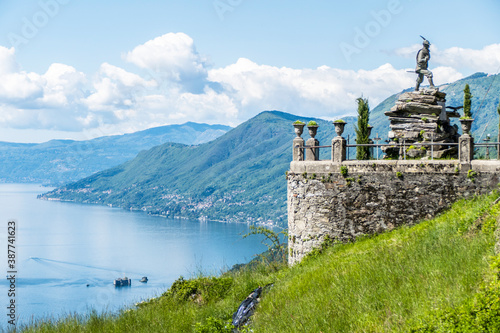 beautiful monument in Agra, over the lake Maggiore