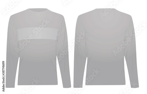 Long sleeve grey t shirt. vector