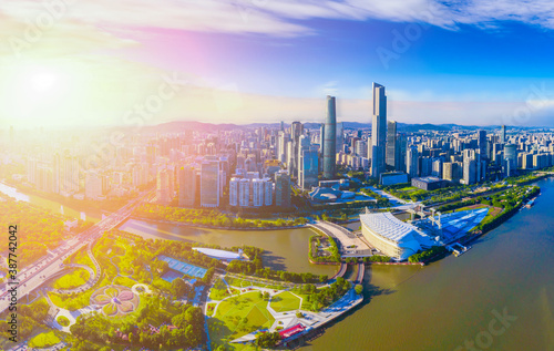Scenery of CBD aerial photography in Guangzhou City, Guangdong Province, China