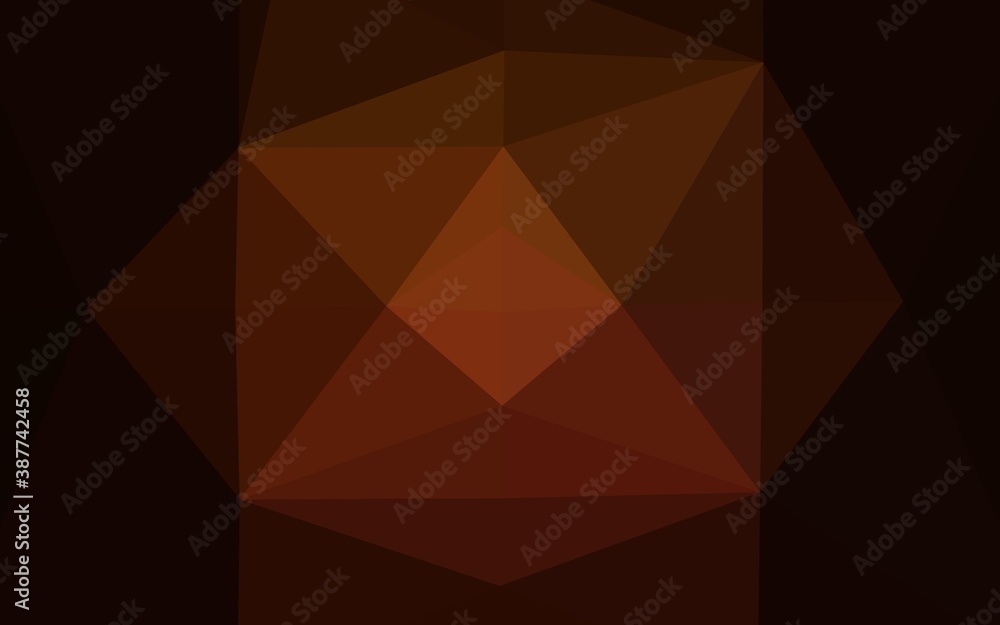 Fototapeta premium Dark Orange vector triangle mosaic cover.