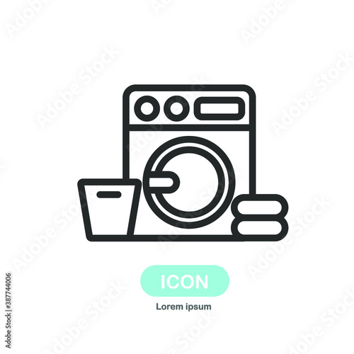 Washing Machine icon vector isolated on white background.