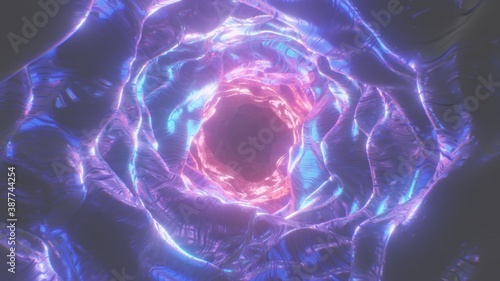 Fotografie Abstract Sci-Fi Portal Futuristic Trippy Endless Tunnel Alien Cave - Abstract Ba