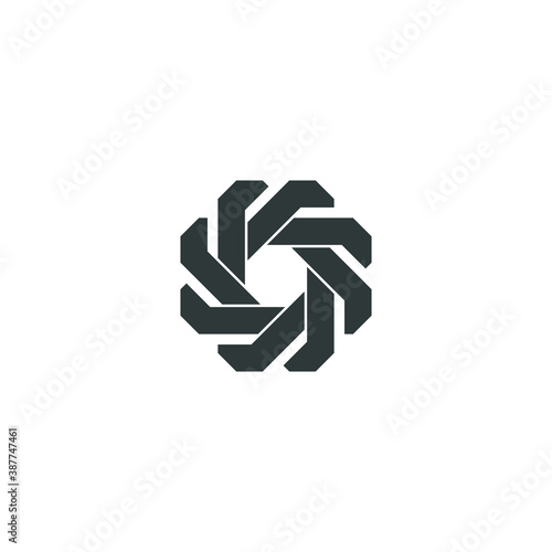 Vortex Circle logo abstract circle shape - spiral motion twirl twist curve rotation spin whirlpool radial warp geometric shape for businesses - spinning circle