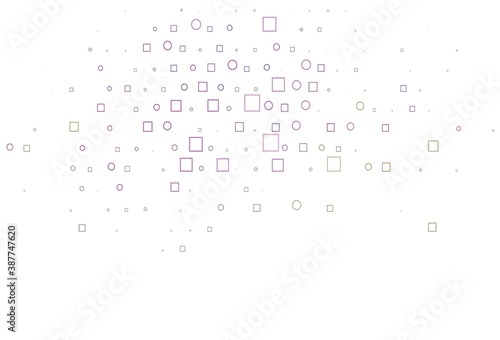 Light Pink, Green vector cover with circles, cubes.