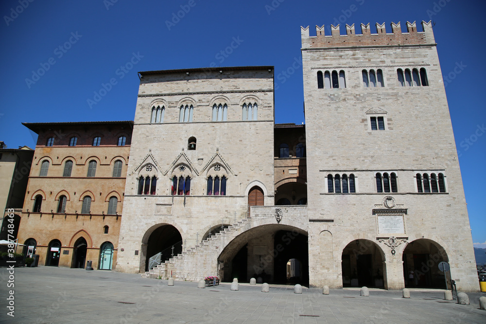 Piazza del Popolo square, in the city o Todi, Italy