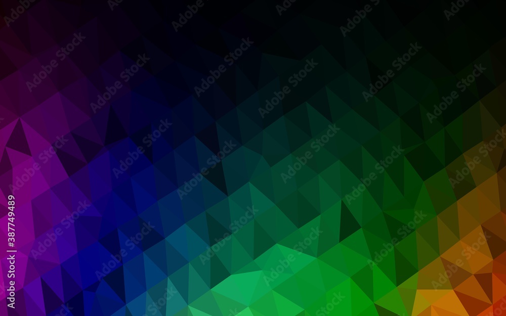 Obraz premium Dark Multicolor, Rainbow vector blurry triangle template.