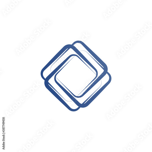 Rhombus Logo - Cube block element perspective geometric abstract design vector line art geometry shape grid mosaic finance business