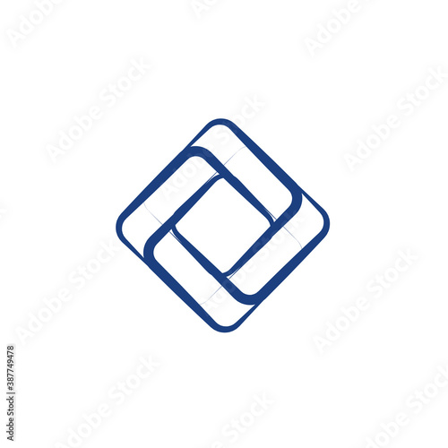 Rhombus Logo - Cube block element perspective geometric abstract design vector line art geometry shape grid mosaic finance business