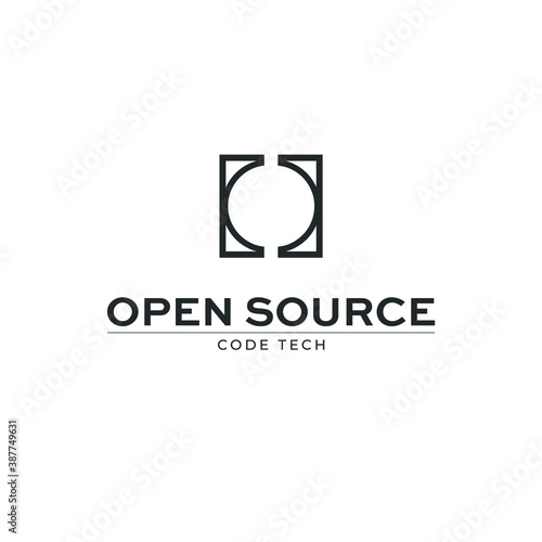 Square Cube Logo - block element perspective geometric abstract design vector line art geometry shape grid mosaic