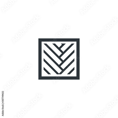 Square Cube Logo - block element perspective geometric abstract design vector line art geometry shape grid mosaic