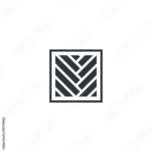 Square Cube Logo - block element perspective geometric abstract design vector line art geometry shape grid mosaic