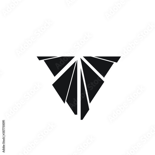 Triangle logo upside down - abstract prism geometric shape graphic geometry line futuristic polygonal layout marketing perspective corporate tech delta spectrum business