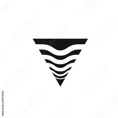 Triangle logo upside down - abstract prism geometric shape graphic geometry line futuristic polygonal layout marketing perspective corporate tech delta spectrum business