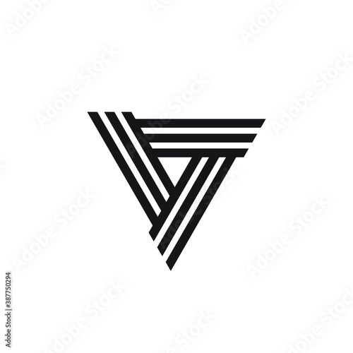 Triangle logo upside down - abstract prism geometric shape graphic geometry line futuristic polygonal layout marketing perspective corporate tech delta spectrum business