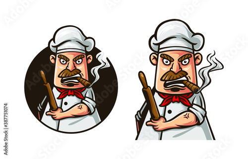 angry chef illustration