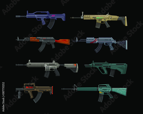 assault riffle set illustration
