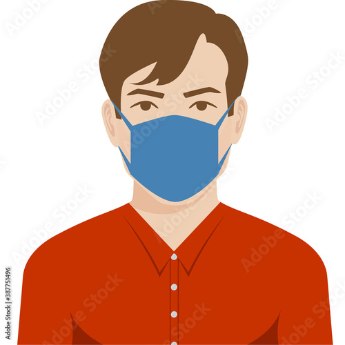 avatar of a man wearing a medical mask against covid-19