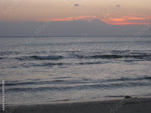 Sunset on a beautiful beach in Bali.