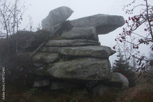 Foggy weather near Trojmezi in Bohemian Forest,Prachatice District,South Bohemian Region,Czech republic,Europe
 photo