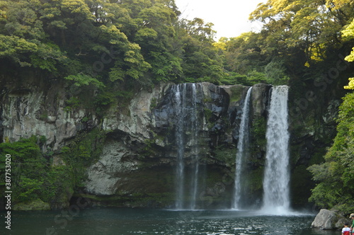 Exploring the beautiful waterfalls and nature of Jeju Island in South Korea