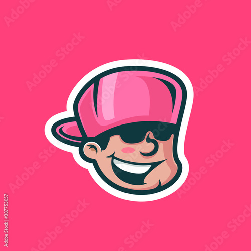 cool guy snapback cute mascot