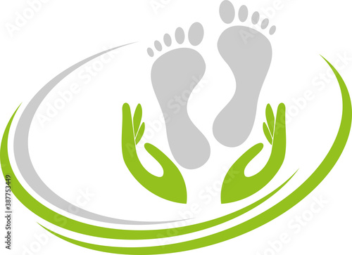 Hände, Füße, Physiotherapie, Podologie, Logo