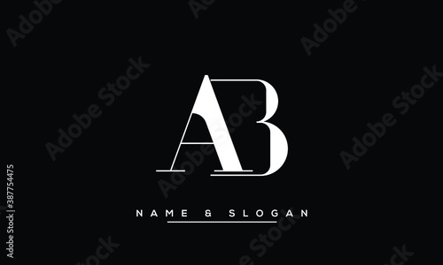 AB, BA, A, B  Abstract Letters Logo Monogram
