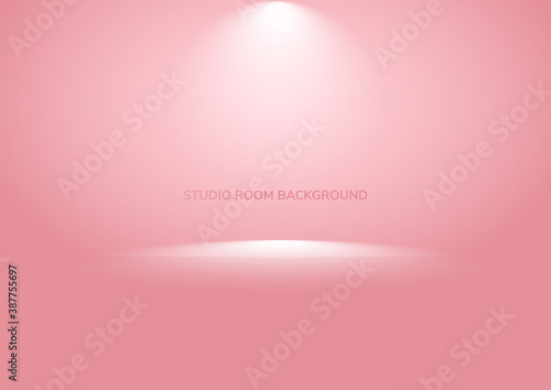 Pink studio room backghround 3d empty with spotlinght. Luxury style.