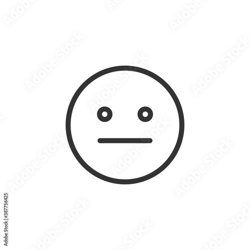 No expression emoji icon isolated on white background. Straight face emoticon symbol modern, simple, vector, icon for website design, mobile app, ui. Vector Illustration