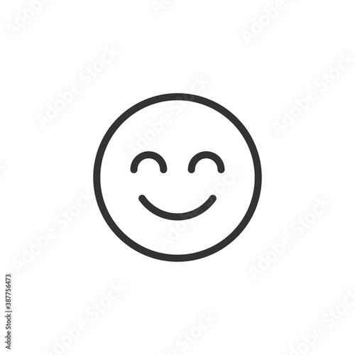 Happy emoji icon isolated on white background. Smiley emoticon symbol modern, simple, vector, icon for website design, mobile app, ui. Vector Illustration