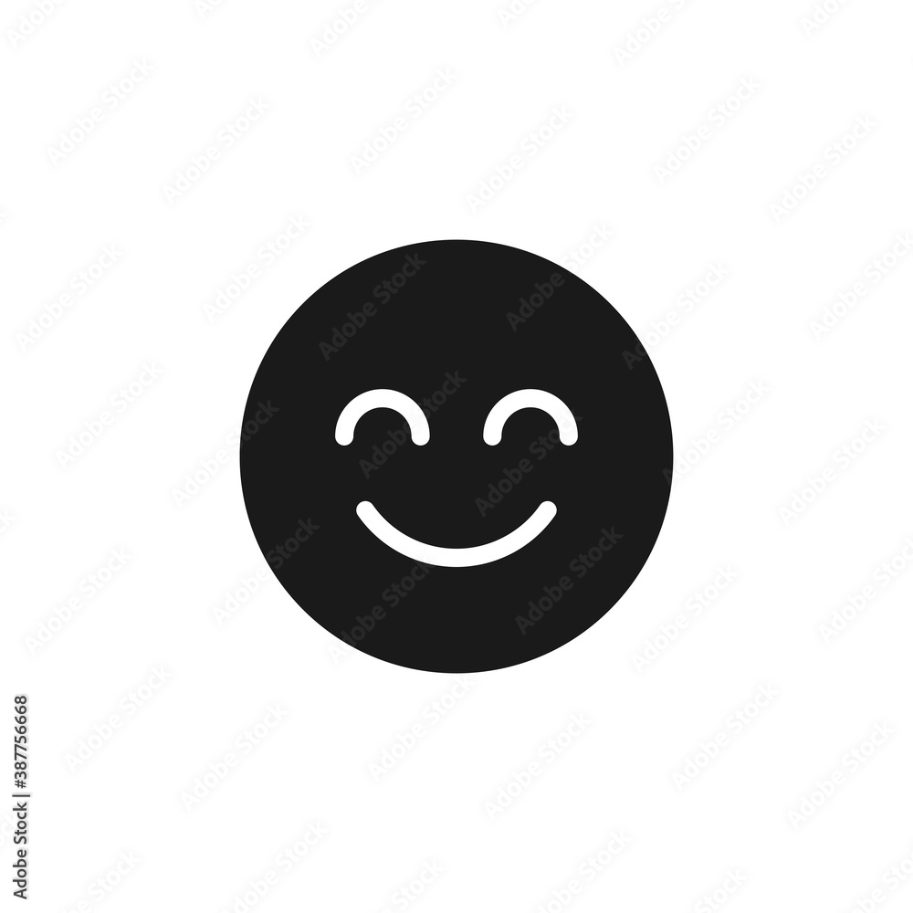 Happy emoji icon isolated on white background. Smiley emoticon symbol modern, simple, vector, icon for website design, mobile app, ui. Vector Illustration