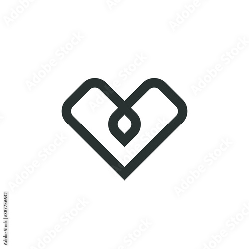 Heart logo - Love symbol Valentines day romantic celebration wedding passion health marriage web care emotion feeling - couple dating