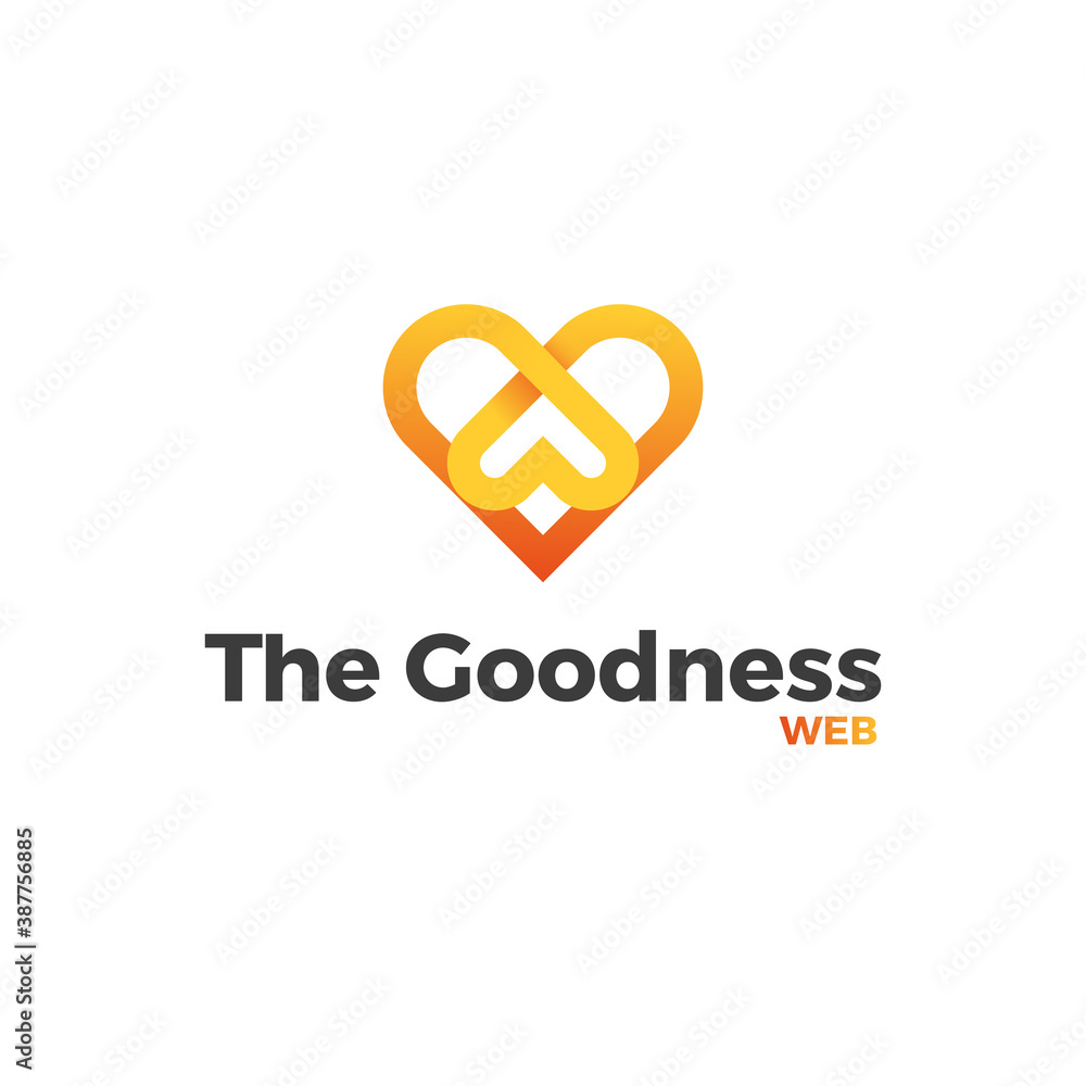 Fototapeta premium Heart logo - Love symbol Valentines day romantic celebration wedding passion health marriage web care emotion feeling - couple dating