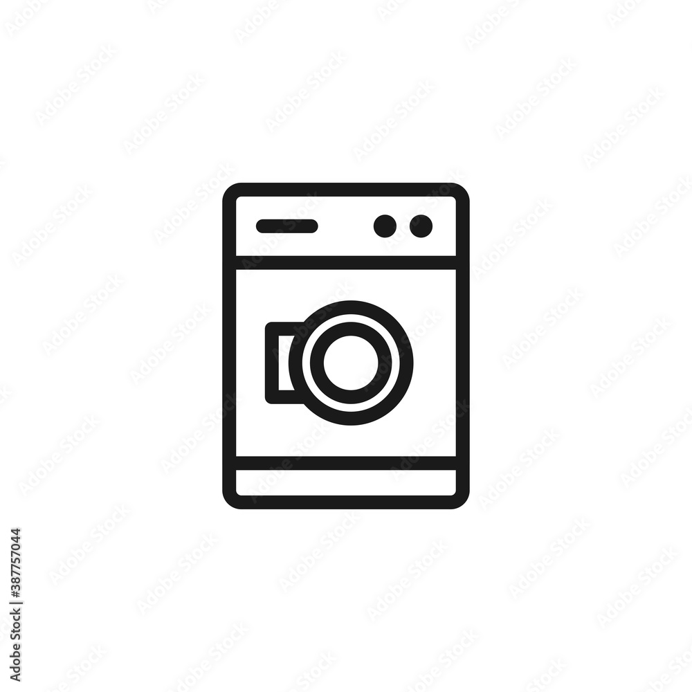 Washing machine icon isolated on white background. Laundry symbol modern, simple, vector, icon for website design, mobile app, ui. Vector Illustration Washing machine icon isolated on white background. Laundry symbol modern, simple, vector, icon for website design, mobile app, ui. Vector Illustration