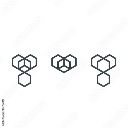 Bee logo honey set collection - nature animal apiary wing sweet pollen beekeeping fly nature hive beehive organic bio sting healthy bumblebee apiculture nectar eco farm