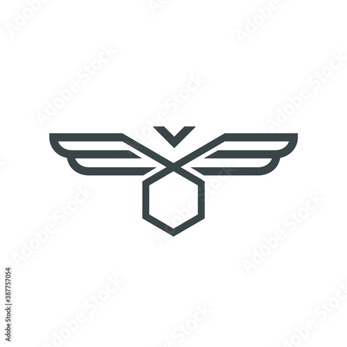 Bee logo honey - nature animal apiary wing sweet pollen beekeeping fly nature hive beehive organic bio sting healthy bumblebee apiculture nectar eco farm