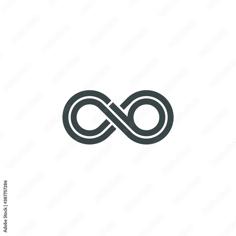 Infinity logo design illustration - infinite vector endless eternity loop motion space element geometric repetitive round eternal Infinity logo design illustration - infinite vector endless eternity loop motion space element geometric repetitive round eternal