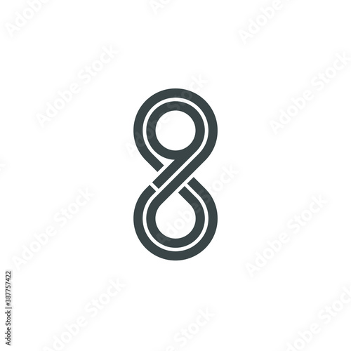 Number eight logo design symbol 8 - number symbol illustration - type alphabet typography math mathematics