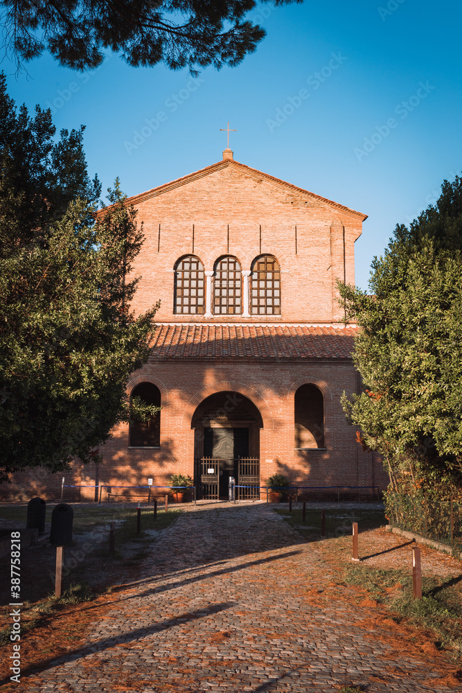 Ravenna / Italy - August 2020: External view of the basilica of Sant'Apollinare Nuovo Ravenna / Italy - August 2020: External view of the basilica of Sant'Apollinare Nuovo
