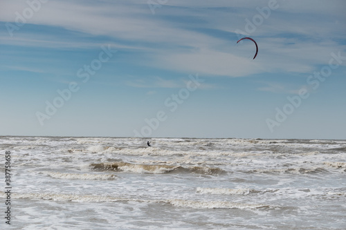 kite surfing on the beach