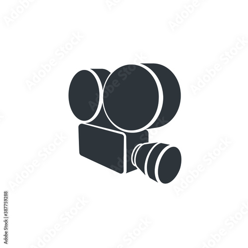 Cinema logo - film movie video entertainment retro vintage camera vector production theatre art shop multimedia motion pictures filmmaking lens photo camera 
