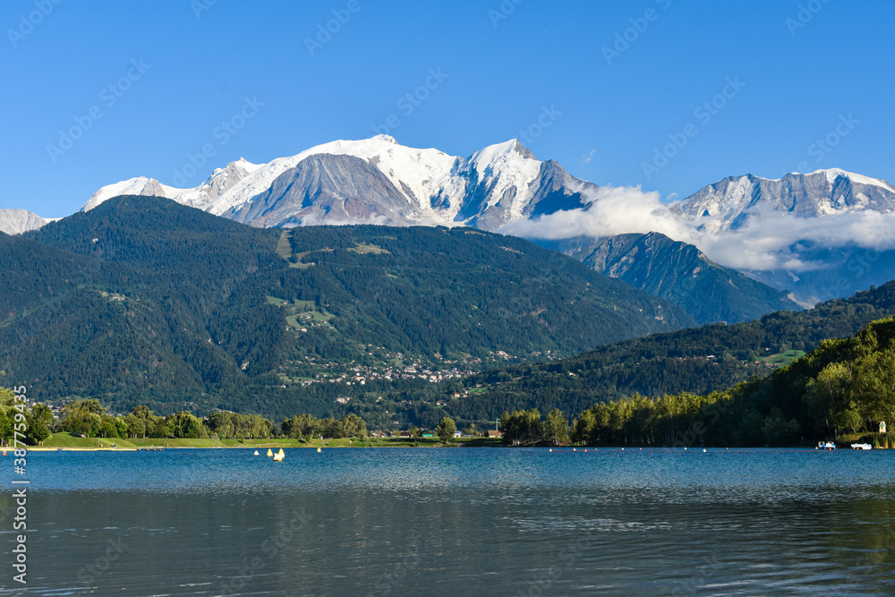 Lac de Passy, ​​with Mont Blanc Mountain in the background