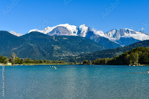 Lac de Passy        with Mont Blanc Mountain in the background