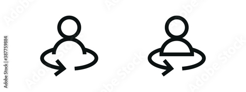 refresh, user rotate icon, person rotation symbol photo