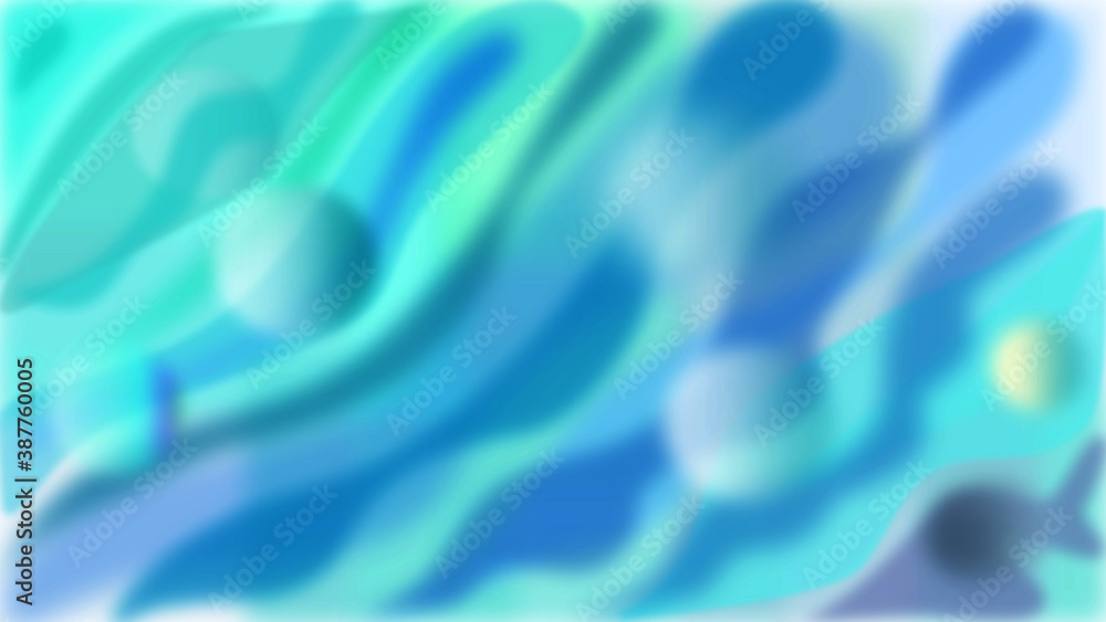 Obraz premium Wellenstrukturen kombiniert mit Kreisen in verschiedenen Blautönen