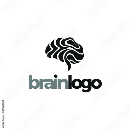 Brain logo - abstract mind idea intelligence illustration creative science vector think smart knowledge medical health care genius technology tech neurology memory psychology