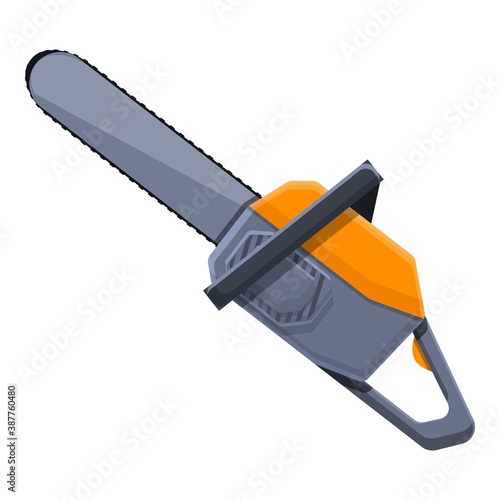Chainsaw for wood icon. Cartoon of chainsaw for wood vector icon for web design isolated on white background