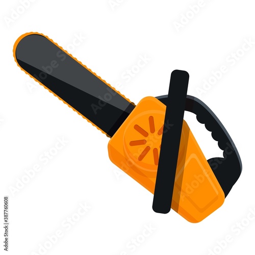 Forester chainsaw icon. Cartoon of forester chainsaw vector icon for web design isolated on white background