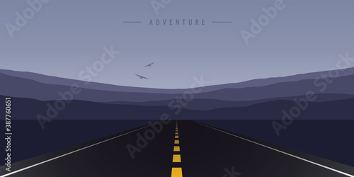 road trip asphalt road in the mountains vector illustration EPS10
